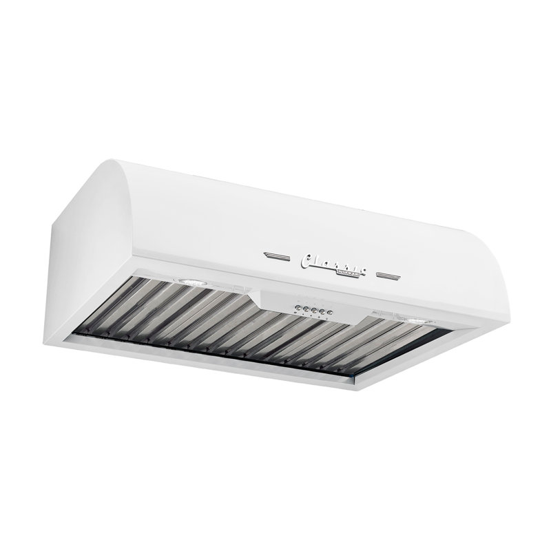 Unique Classic Retro 24" 500 CFM Ducted Under Range Hood with Stainless Steel Baffles